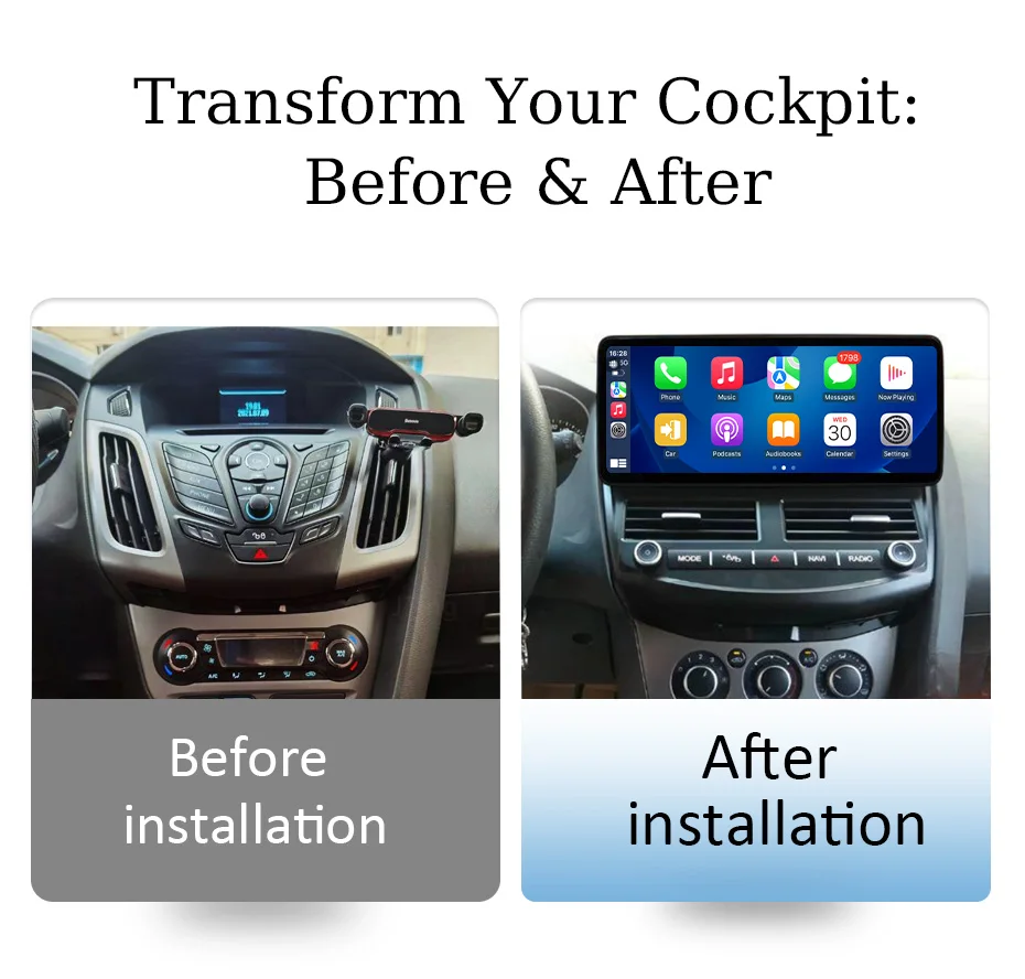 12.3 inch Android 16 CarPlay Android Auto for Ford Focus 3 2012-2018 Car Radio GPS Navi Bluetooth HD QLED Touch Screen Autoradio