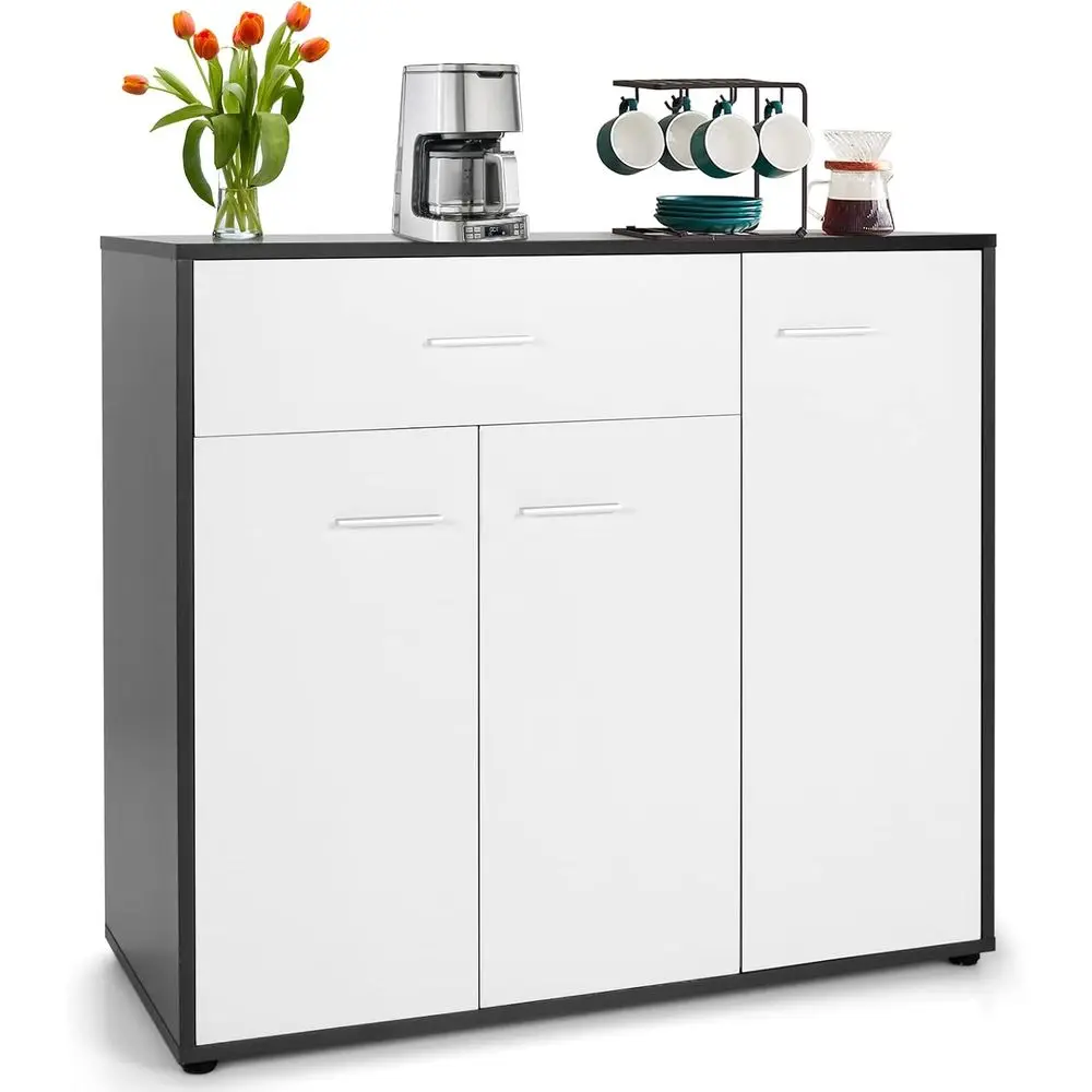 

Белый кухонный буфет Buet с просторной столешницей, 2 дверцами, большим отделением, регулируемыми полками, защита от царапин