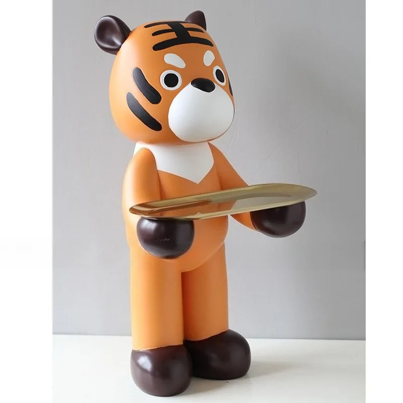 Modern cartoon tiger, tray floor-to-ceiling animal entry ornaments, soft housewarming gifts, decorations