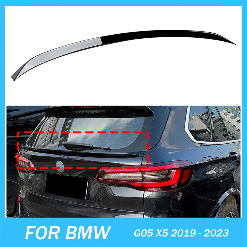 For BMW G05 X5  2019-2023 Rear Trunk Lip Spoiler Wing Body Kit Gloss Black ABS Tail Gate Trunk Window Center Splitter Lip