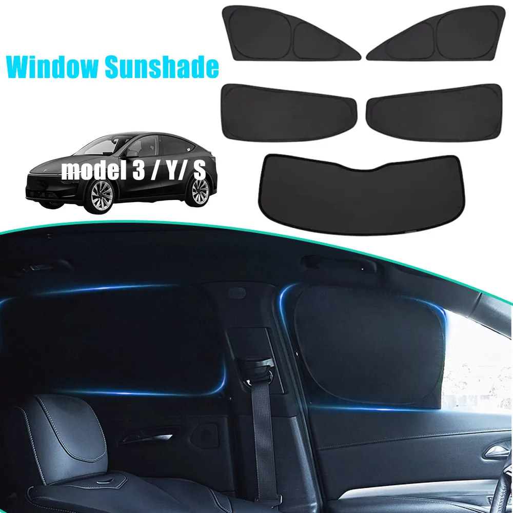 Car Windshield Sunshade for Tesla 3 /Y /S Front Rear Glass Sun Visor Side Triangle Window Shade Heat Shield Privacy Cover