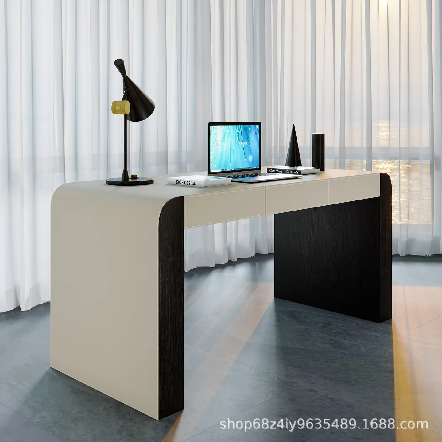 Italian minimalist desk modern minimalist home study high-end desk living room light luxury computer writing desk