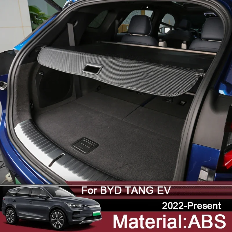 Car Rear Trunk Curtain Cover Rear Rack Partition Shelter Interior Car-styling Decoration Accessories For BYD TANG EV 2022-2025