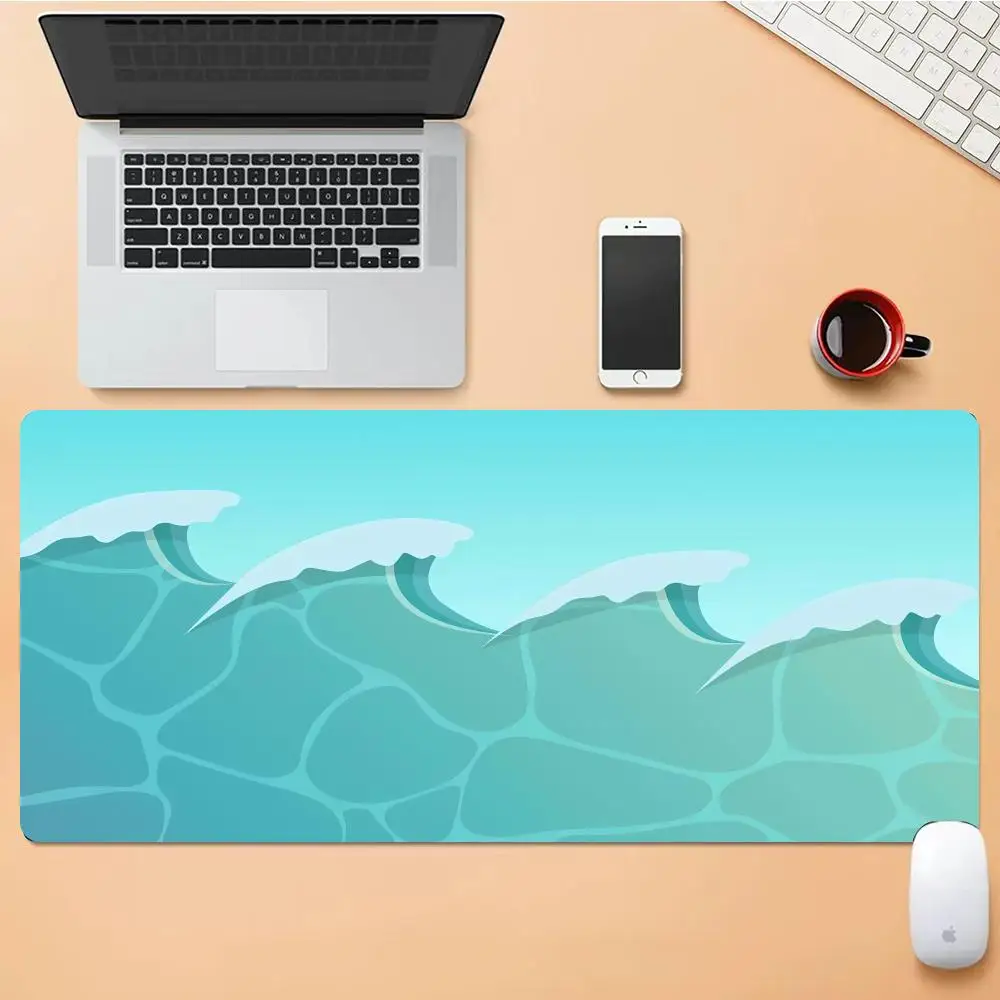 

Mouse Pad Blue Waves Desk Mouse Pad Nice HD Desk Pad Extended Gaming Keyboard Mats Large XXL Gamer Mousepad 90x40