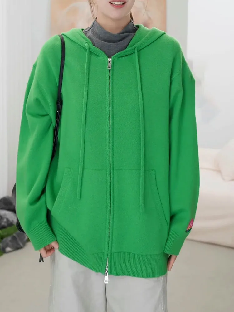 

Осень 2023, женская повседневная толстовка с капюшоном больших размеров Jaet Faionable Ele, универсальный утягивающий топ, корейский свободный крой