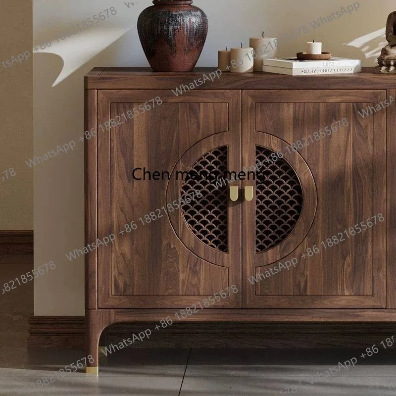 Black walnut side cabinet, living room, decorative cabinet furniture