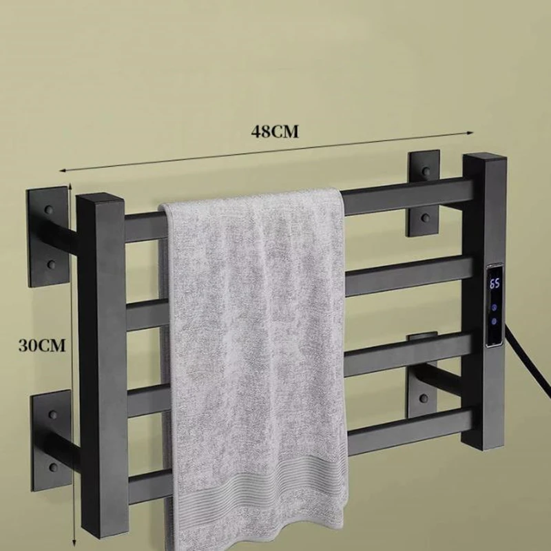 Intelligent Electric Towel Rack Bathroom Towel Rack Home Free Perforated Wall Mounted Bathroom Towel Drying Rack