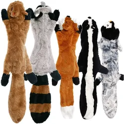 Animal simulado divertido, juguete para perros sin relleno con chirridos, juguete para masticar de perro chirriante de peluche duradero, juguete para chirrido para mascotas arrugado