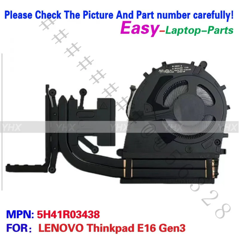 SS+New Laptop Cooling Fan Heatsink PN 5H41R03438 For LENOVO Thinkpad E16 Gen3 Notebook CPU Radiator Replacement Assembly