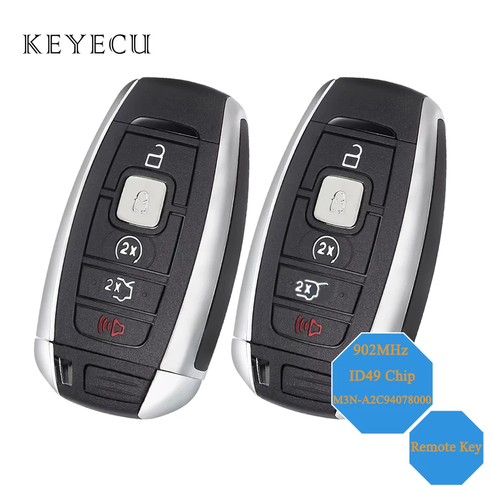 Keyecu For Lincoln Continental MKC MKZ MKX 2017-2020 Navigator Nautilus Smart Remote Key Fob 902MHz M3N-A2C94078000 164-R8226