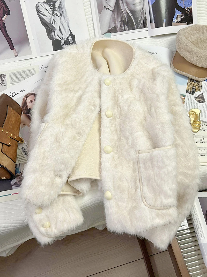 Kiesza lyte 2024 Autumn winter New Fashion Party High-quality Faux Fur Coat for Women Light luxury Short Faux Fur Jackets Woman