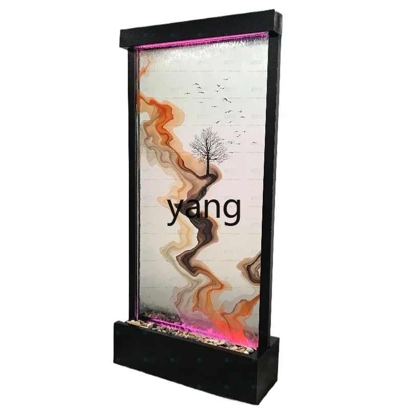 

Kxy water curtain wall glass running water screen entrance landscape furniture interior decoration