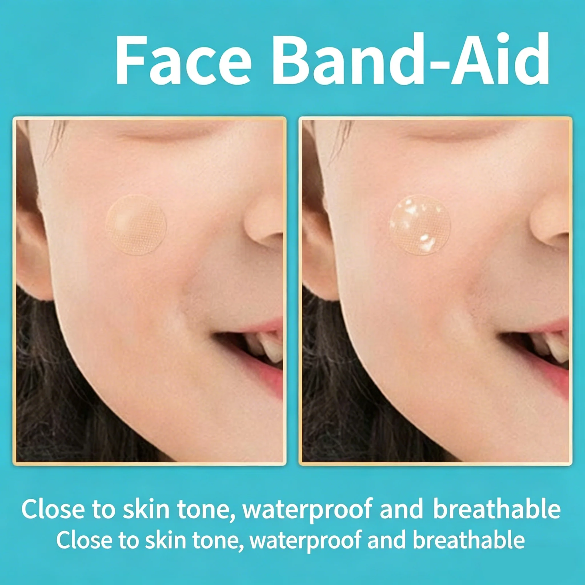 Skin-color waterproof round bandage, covering patch for needle puncture and tattoo