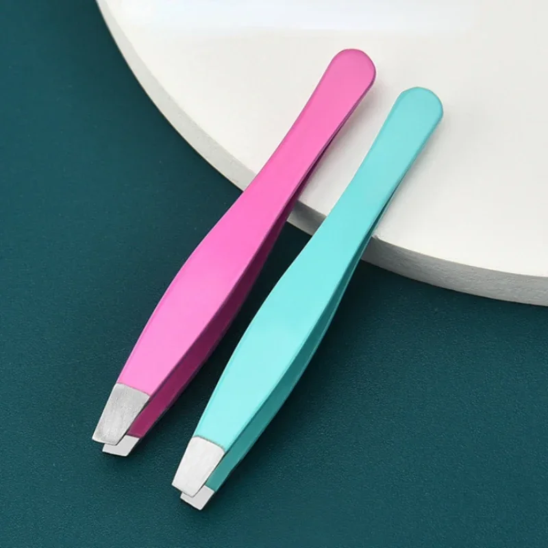 1/4PCS Eyebrow Tweezer Stainless Steel Hair Removal Clip For Eyelash Extension Tweezer Colorful Professional Makeup Beauty Tools