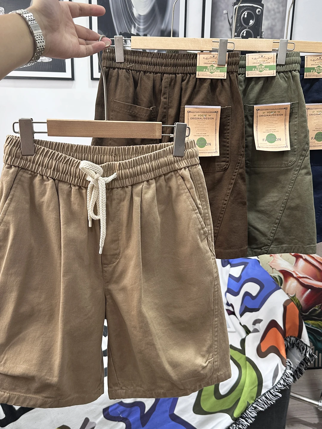 

Удобные брюки с эластичной резинкой на талии в стиле ретро для пар, летние повседневные свободные брюки прямого кроя для мужчин и женщин...