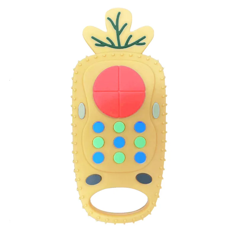 Baby Teether TV Remote Control Shape Silicone Molar Stick Safe Material Gum Pain Relief Teething Toy Kid Sensory Educational Toy