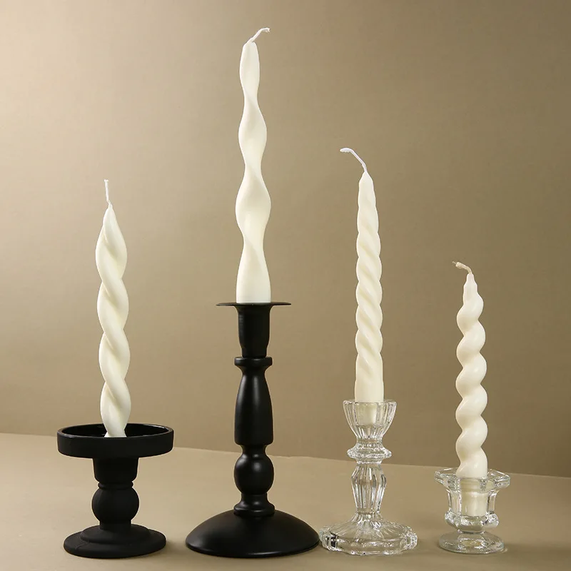 INS White European Style Long Pole Scented Candle. Candlelight Dinner Decoration Props and Souvenirs. Milky White Column Wax