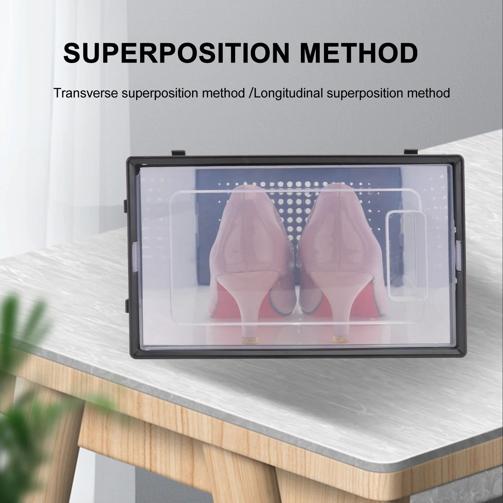 

1Pcs Shoes Storage Box Transparent Clamshell Design Thickened Stackable Shoe Organizer Household Use Shoes Box