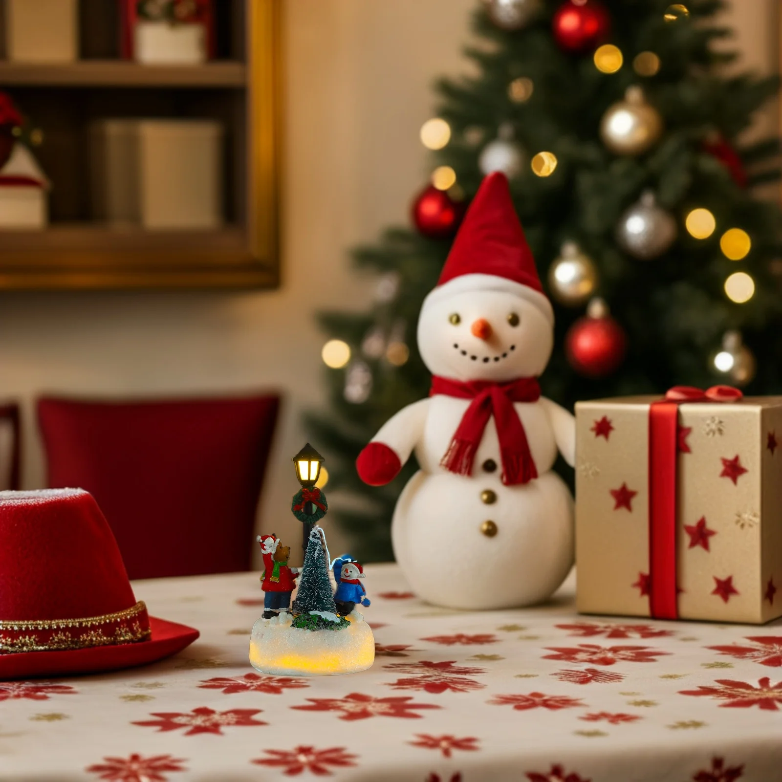 

Lighted Miniature Street Lamp Post Resin Christmas Decoration Xmas Tabletop Village Glow Miniature Street Lights