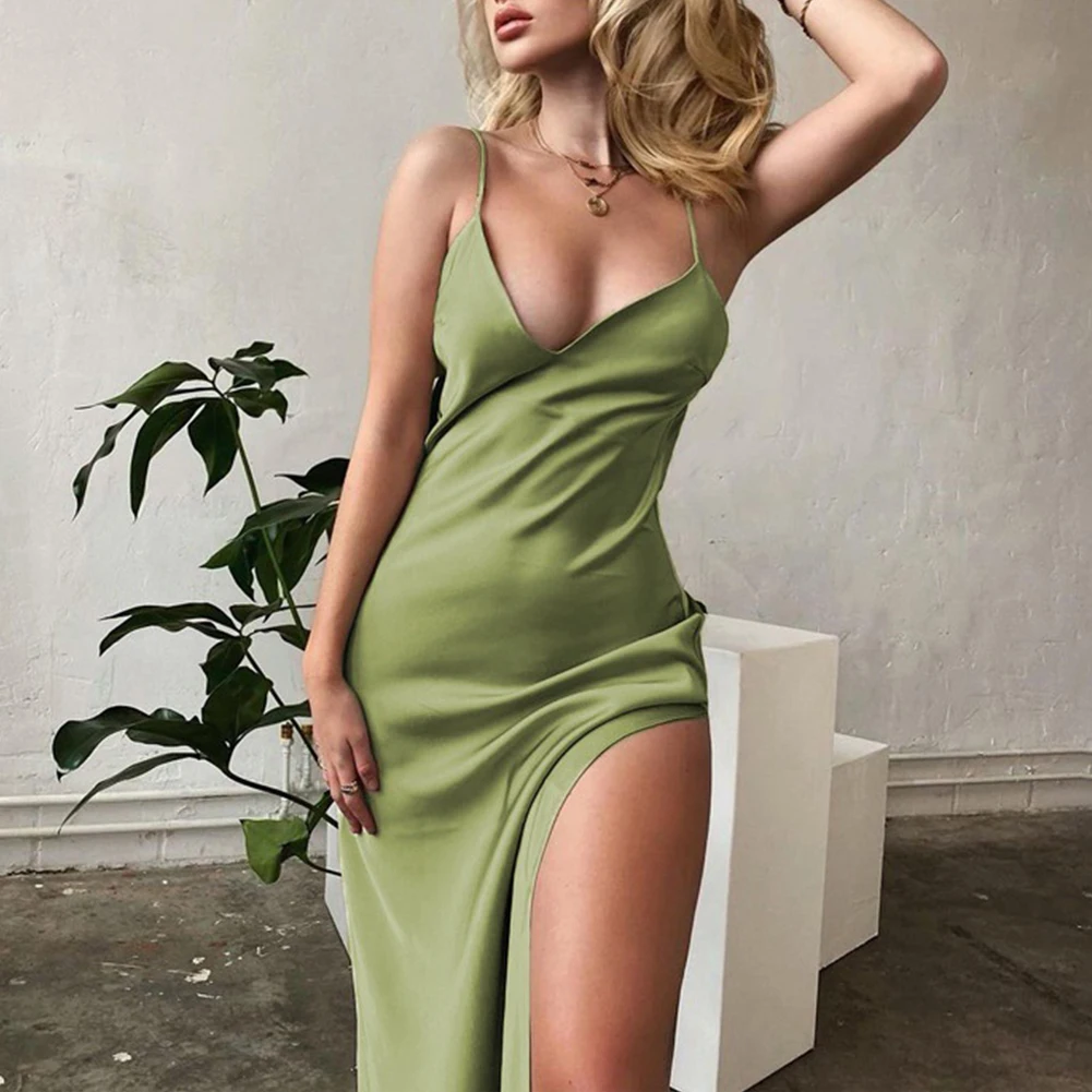 أزياء المرأة مساء حزب اللباس Bodycon الصيف عارية الذراعين الحمالات تنفس مزاجه مريحة الخامس الرقبة