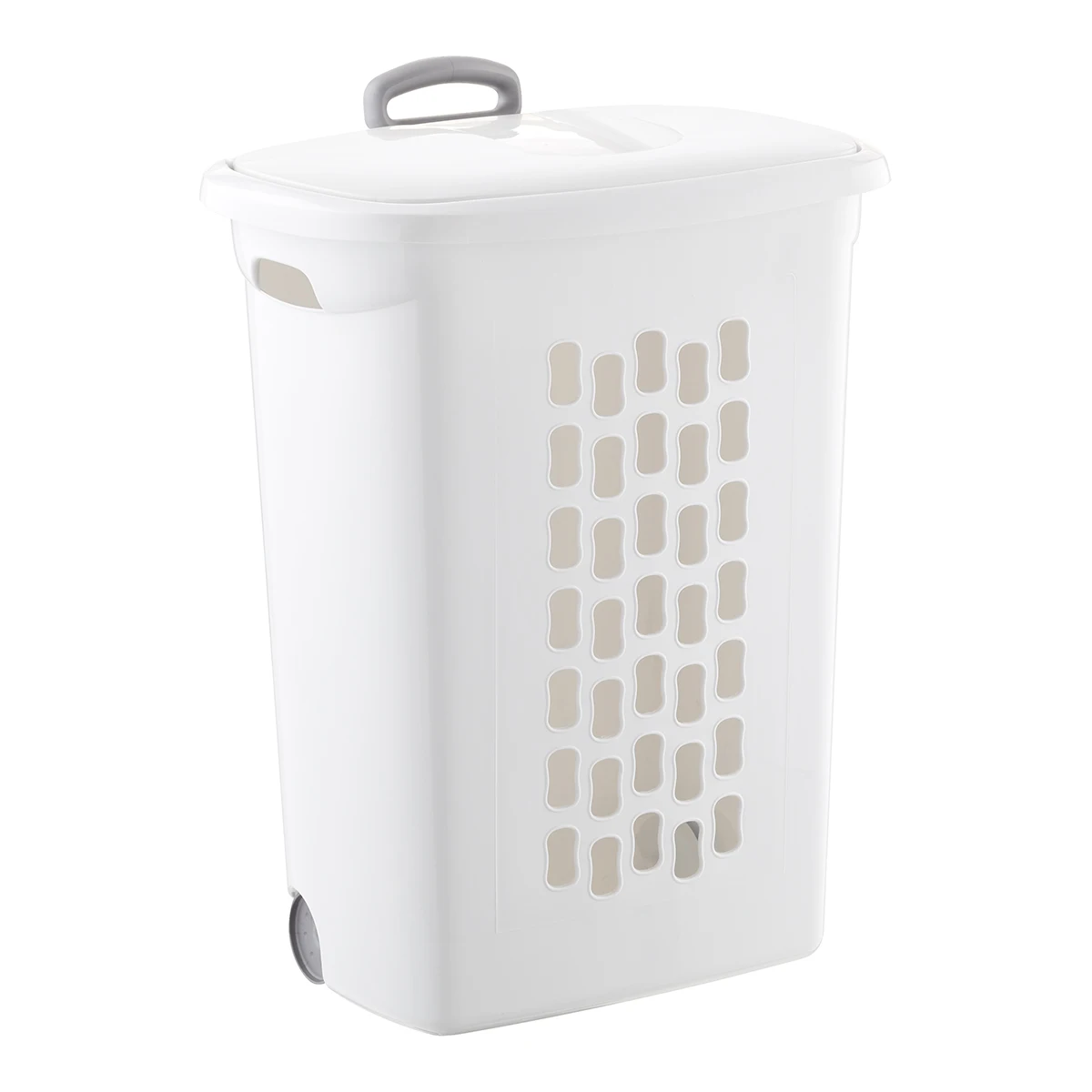 

Sterilite Hamper with Wheels White laundry basket storage basket