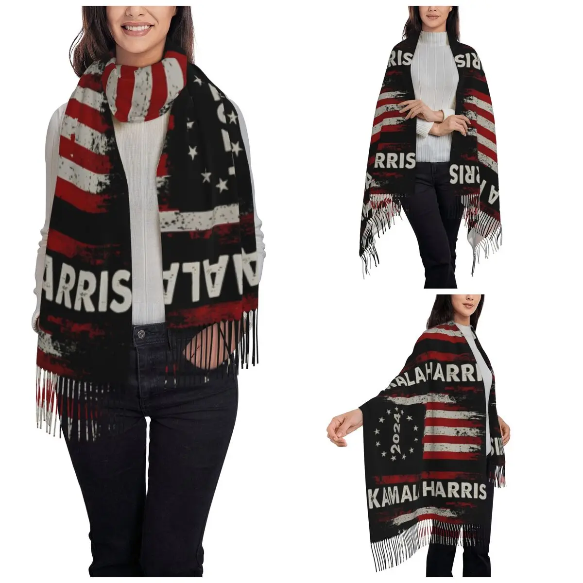 Kamala Harris 2024 For President Shawls Wraps for Womens Warm Large Long Scarf Neckerchief Shawl Scarves