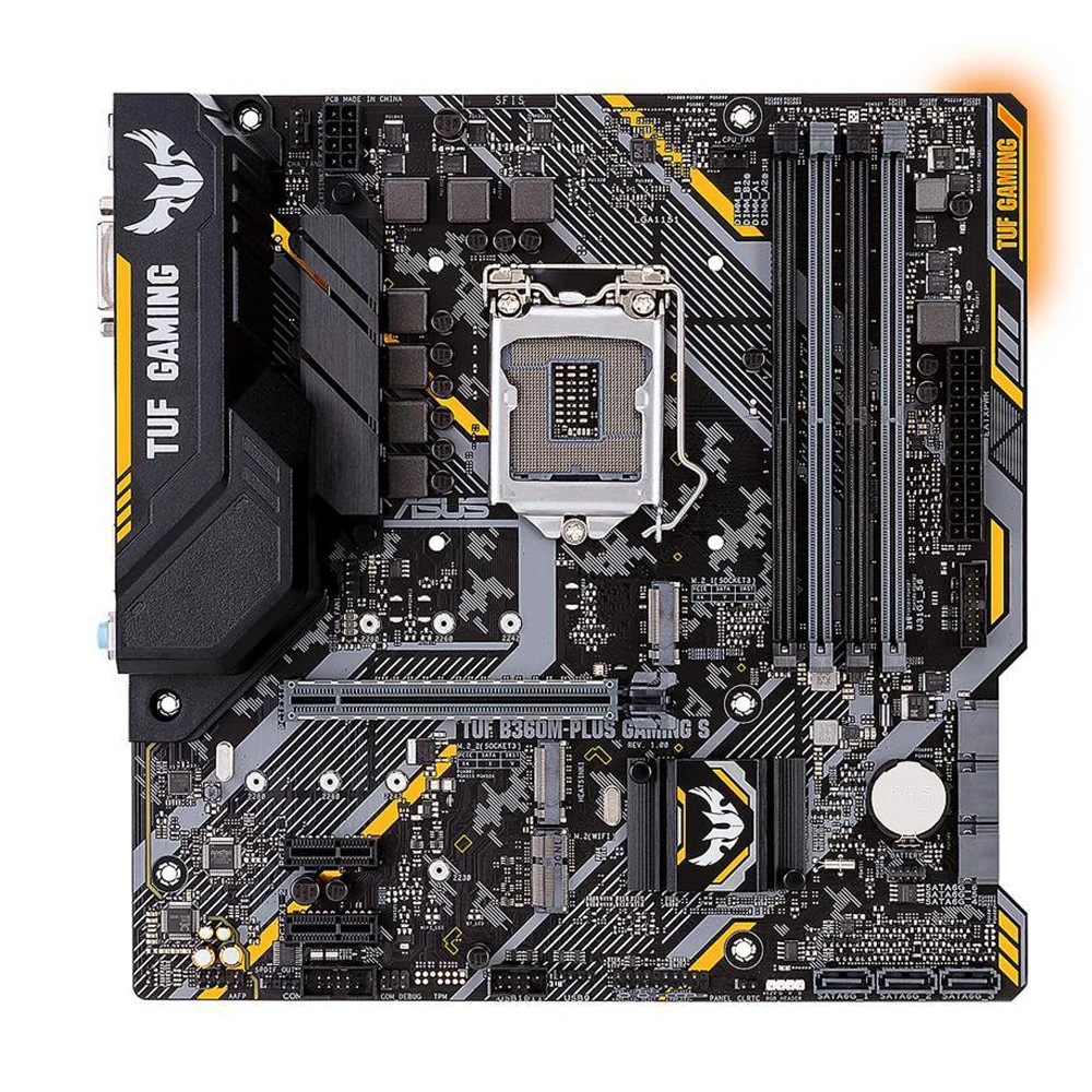 Asus TUF B360M-PLUS Gaming S Motherboard LGA1151 4x DDR4 Max 64GB RAM Intel B360 chipset Micro ATX HDMI SATA3 M2 DVI bekas