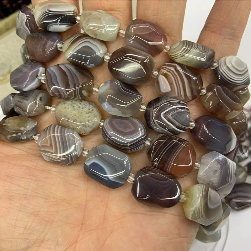 

12x16mm Natural Botswana Agate Stone Beads 15'' Irregular DIY Loose Beads For Jewelry Making Beads Bracelet Necklace Women Gift