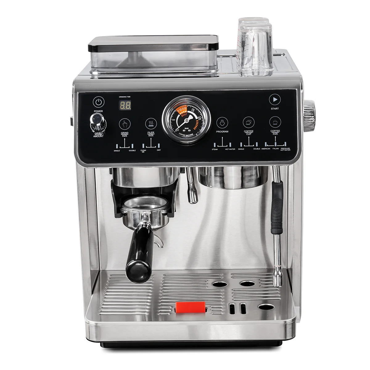 Commercial Household Coffee Machine Double Boiler Multi-function Coffee Maker Semi-automatic Espresso Machines With Grinder