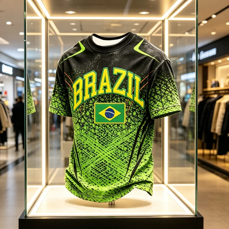 2026 Brazil Themed Fan Printed Football Shirt, Casual and Comfortable Sports Breathable Quick Drying Parent-child T-shirt