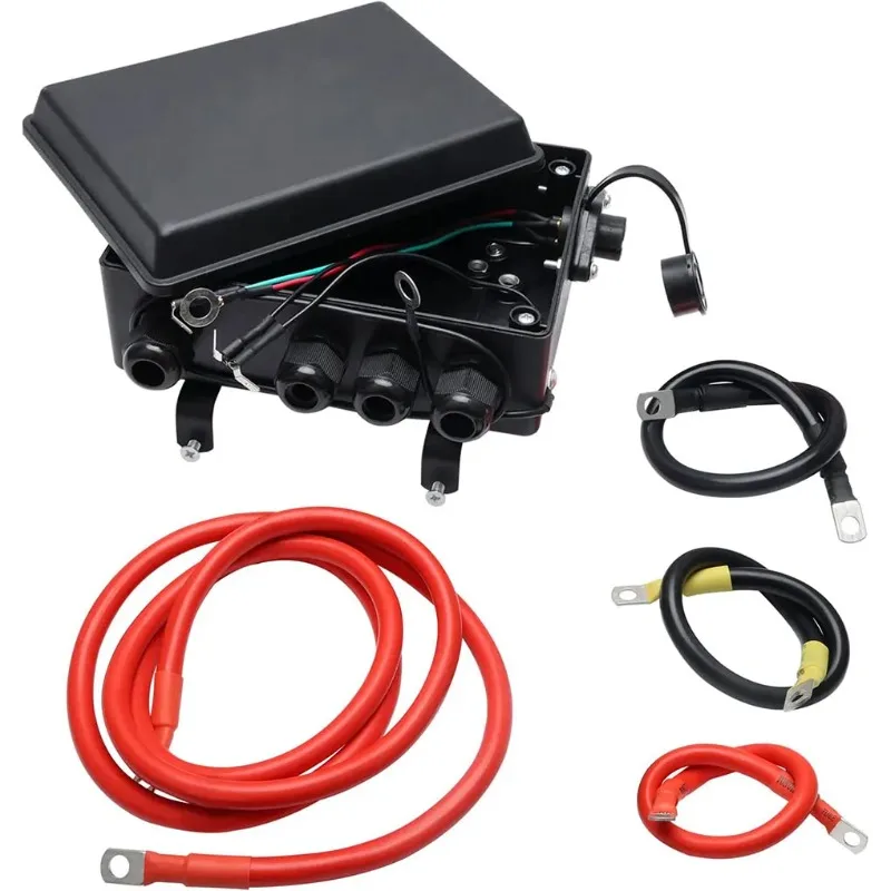 Pre-Wired Winch Solenoid Control Box With Connect Cables Fit 8000-17000 Electric Winch Contactor Replacement Part