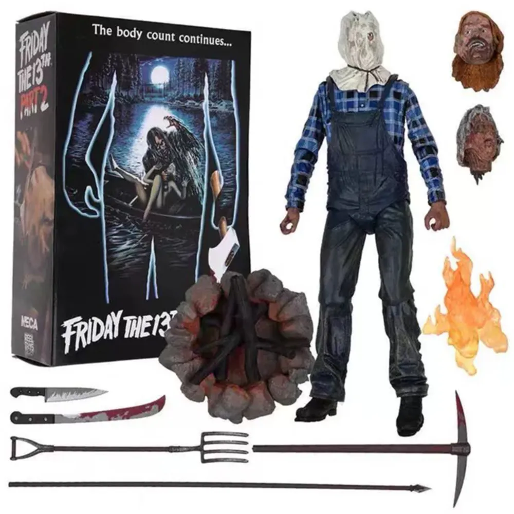 

NECA Black Friday Homicidal Mania Cloth Head Jason Deluxe Edition Vinyl Doll Model Figures 18CM Children's Toy Gifts Collect Toy