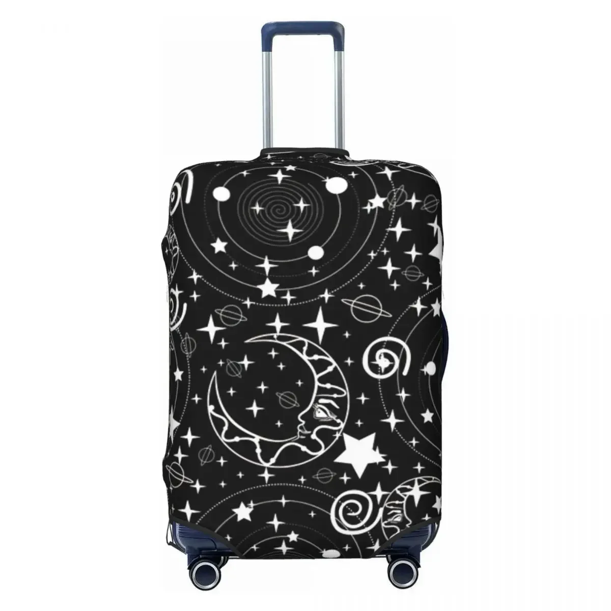 Sun Moon And Stars Print Luggage Protective Dust Covers Elastic Waterproof 18-32inch Suitcase Cover Travel Accessories