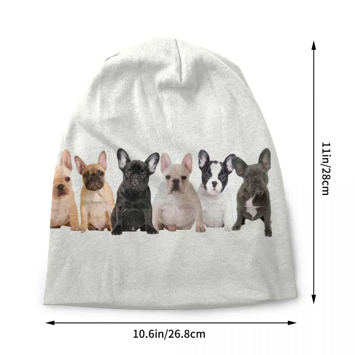 French Bulldog Puppy Skullies Beanies Caps Unisex Winter Warm Knitted Hat  Adult Frenchie Animal Pet Bonnet Hats Outdoor Ski Cap