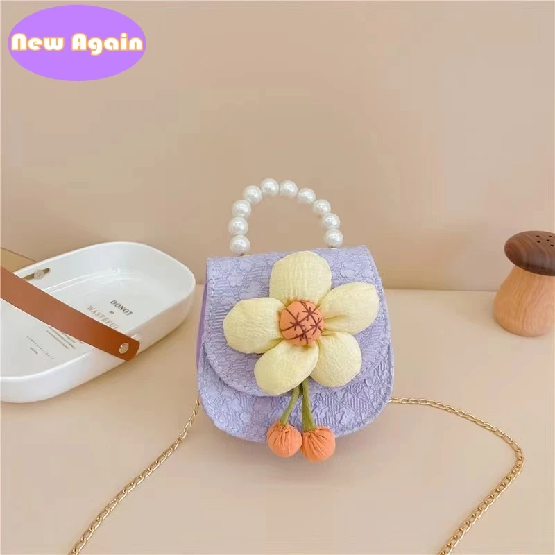 Girl's Lovely sunflower shoulder bags Children's cotton crossbody Bags Toddlers Small Money purse Baby pouch Mini wallets NA048