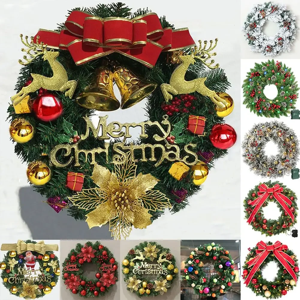 1 Pcs Exquisite Lantern Christmas Wreath Vine Christmas Solid And Long-lasting Ensuring A Reliable Service Life 60cm