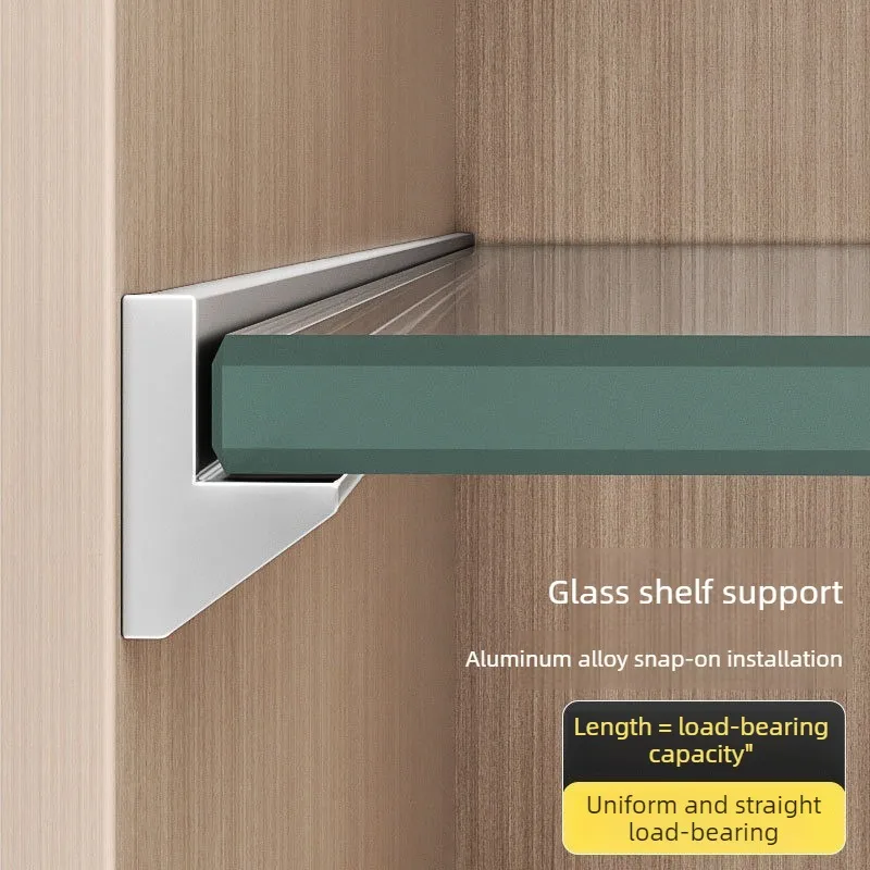1 Pair Snap-fit Wine Cabinet Bracket Aluminum Alloy Glass Plank Cabinet Bracket Free Adaptation Snap-fit Shelf Support