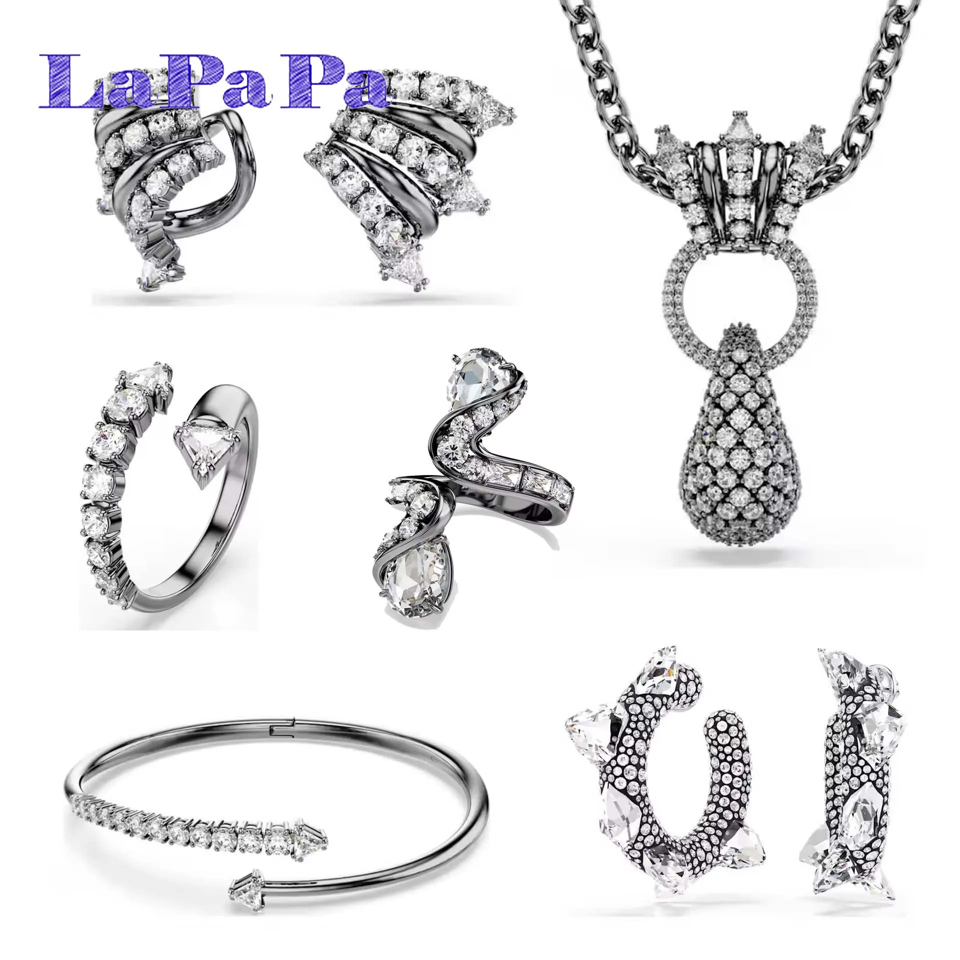 

Оригинальный набор когтей 2025, эффектные ювелирные изделия, ожерелья, серьги, открытые спиральные кольца, браслеты для женщин, подарок на вечеринку