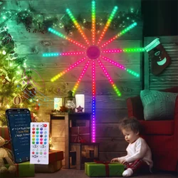 2024 NEW USB  Fireworks Light RGB LED String Lights Waterproof LED Garland Lamp Outdoor Garden Room Decor Fairy Lights