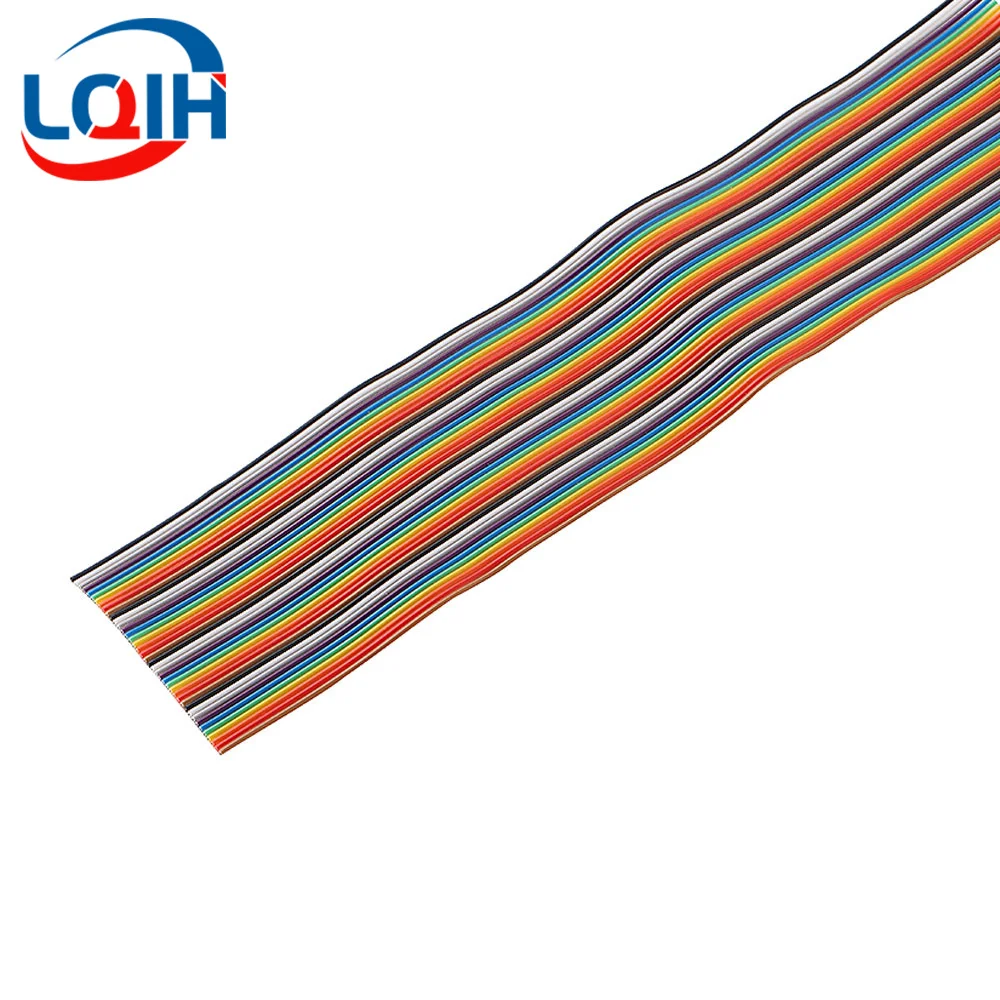 1/3/5Meter 6/8/10/16/18/20/26/34/40P 1.27mm Pitch Color Grey Flat Ribbon Cable Rainbow DuPont Wire For IDC 2.54mm FC Connector