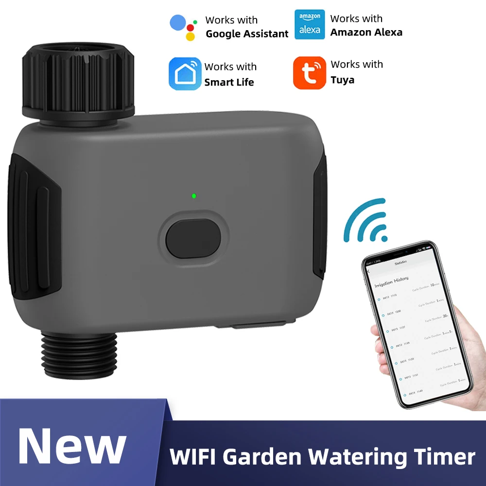

Hot Smart Garden Wifi Water Timer Connect without Gateway Automatic Irrigation Waterproof Controller Solenoid Valve System