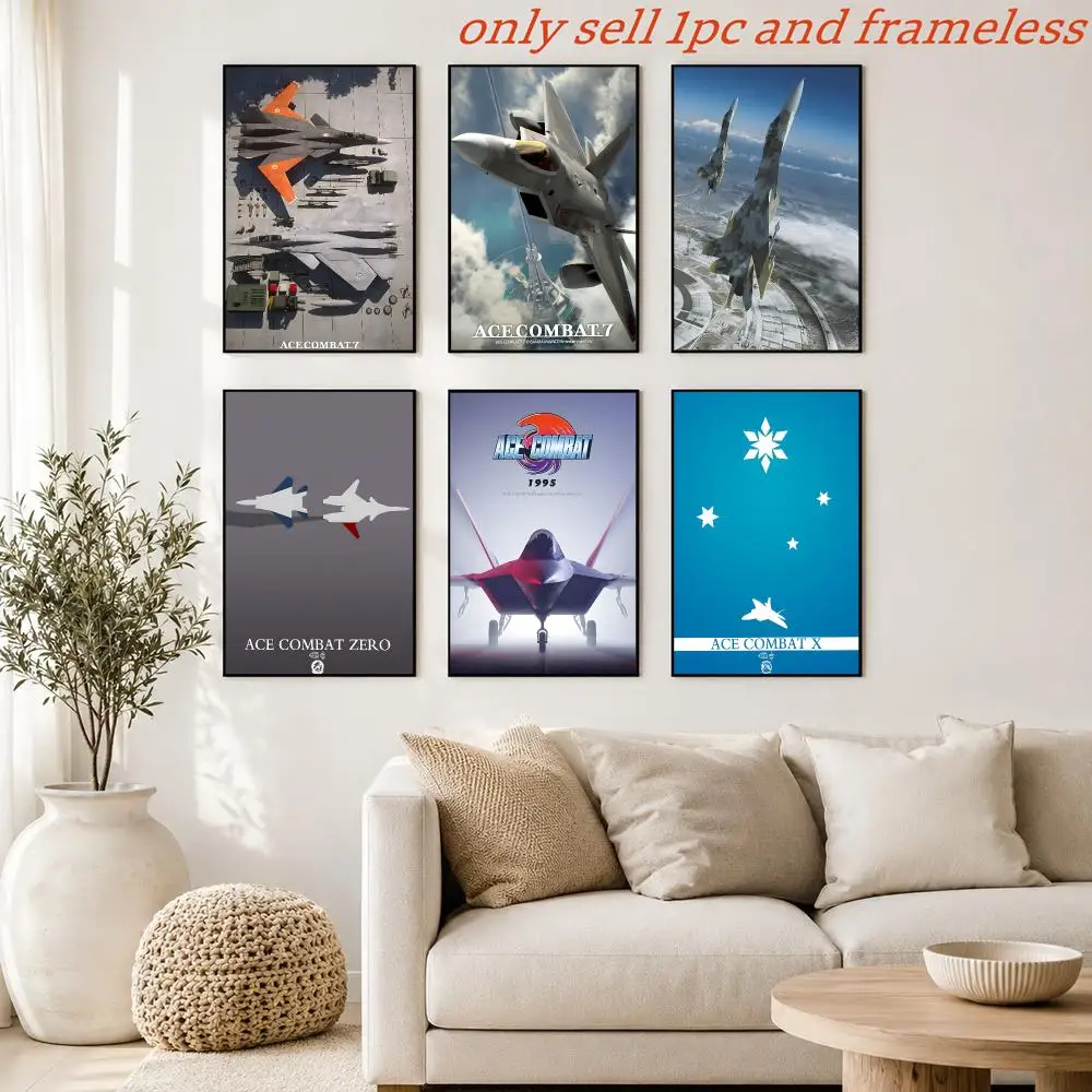 Ace Combat Fighter Flugzeug Poster Druck Wohnzimmer Schlafzimmer Eingang Bar Café Kunst Gemälde Dekoration