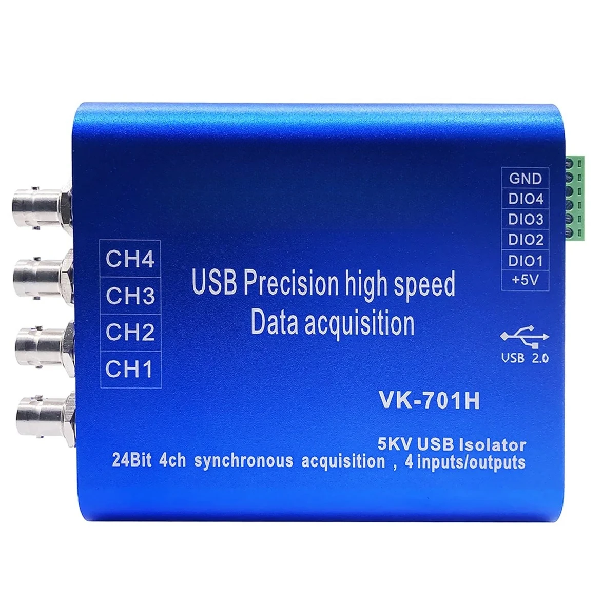 

VK701H 24-bit Isolated USB Data Acquisition Card with IEPE Function 400K Sampling