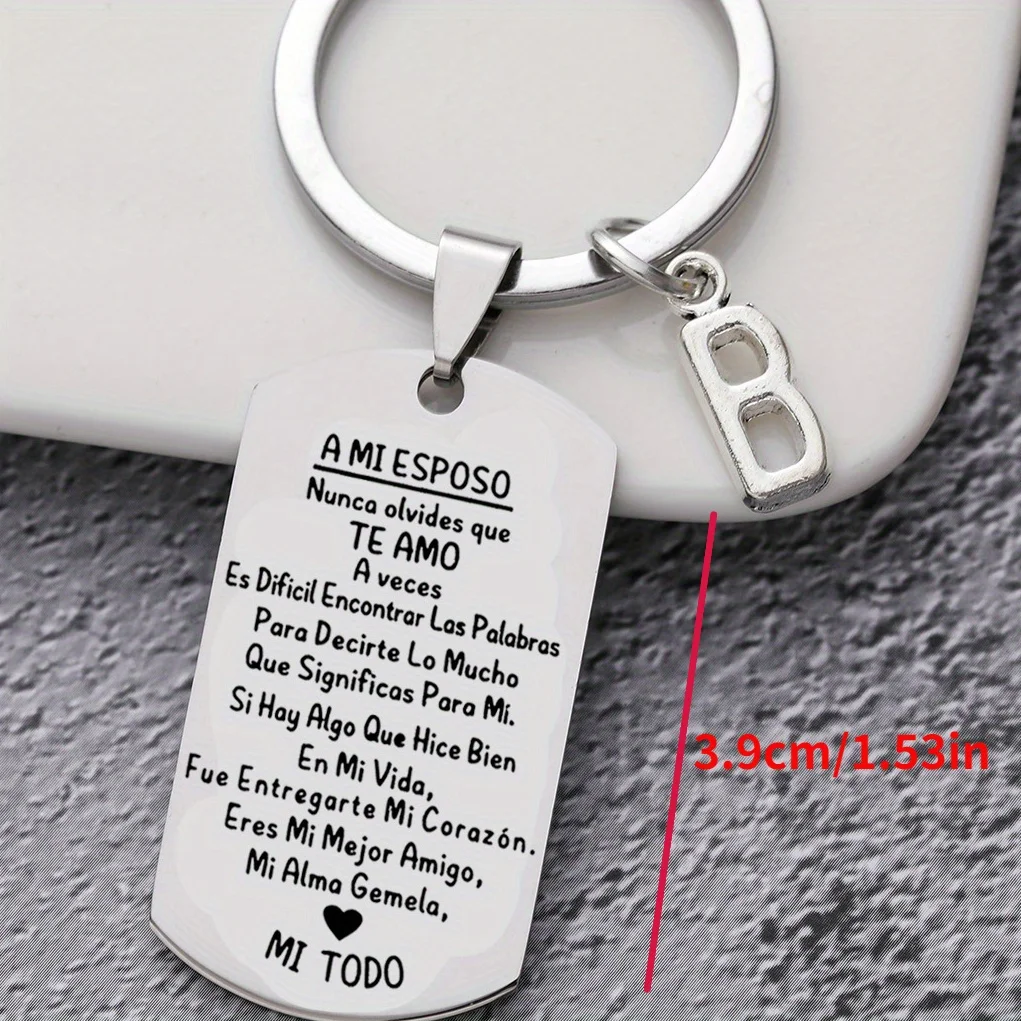 1PC Spanish Esposa A Esposo Gifts Keychains NUNCA OLVIDES QUE TE AMO Couples Jewelry