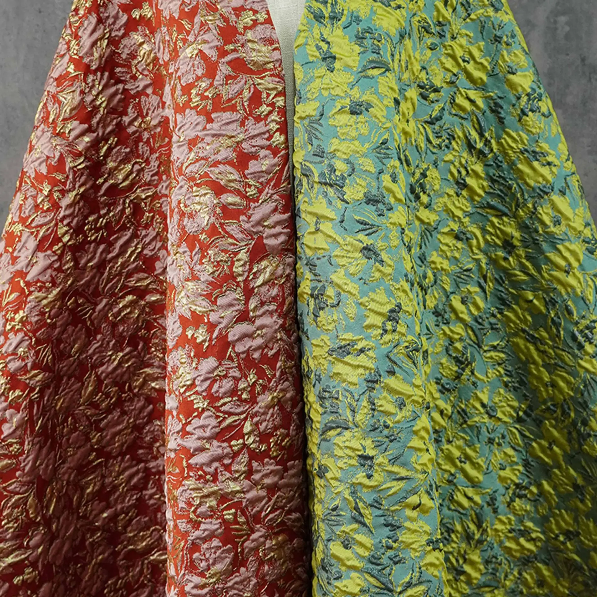 

Abstract Floral Jacquard Embossed Yarn Dyed Fabric Women's Evening Gowns Dress Coat Bag Decorative Sewing Fabric