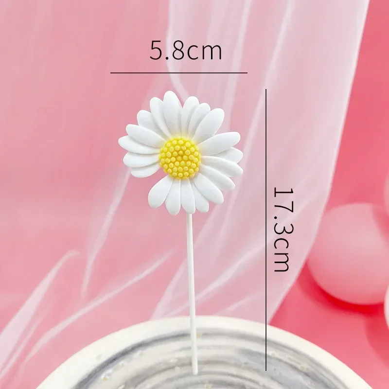 1set Daisy Bee Cake Topper Paper Resin Toppers for for Kids Bee Flower Birthday Party Decorations Wedding Party Supplies DIY