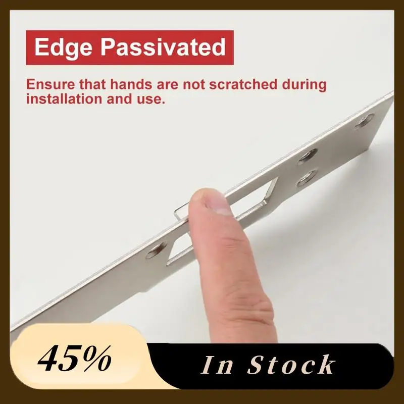 

Door Strike Plate Double Holes, Heavy-Duty Latch Reinforcement Plate For Door Handle And Deadbolt (2Pcs, Silver) Durable