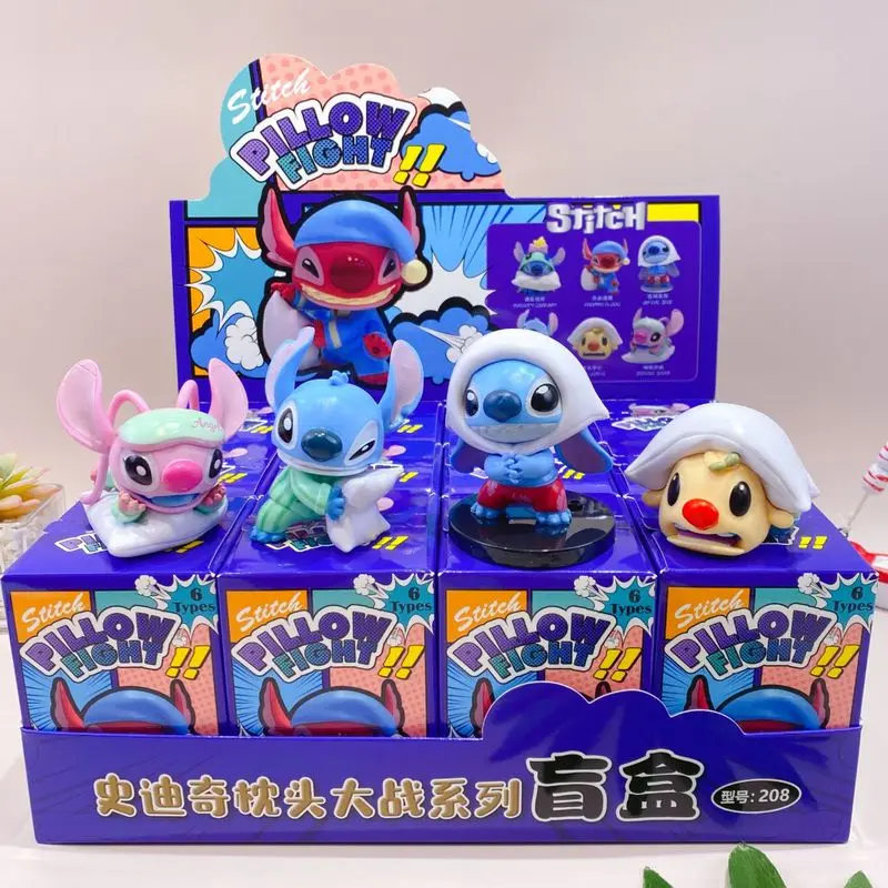 

Stitch 12Pcs Vinyl Doll Blind Box Toy Disney Tide Creative Modeling High-Value Hand-Made Collectibles Car Office Decoration Gift