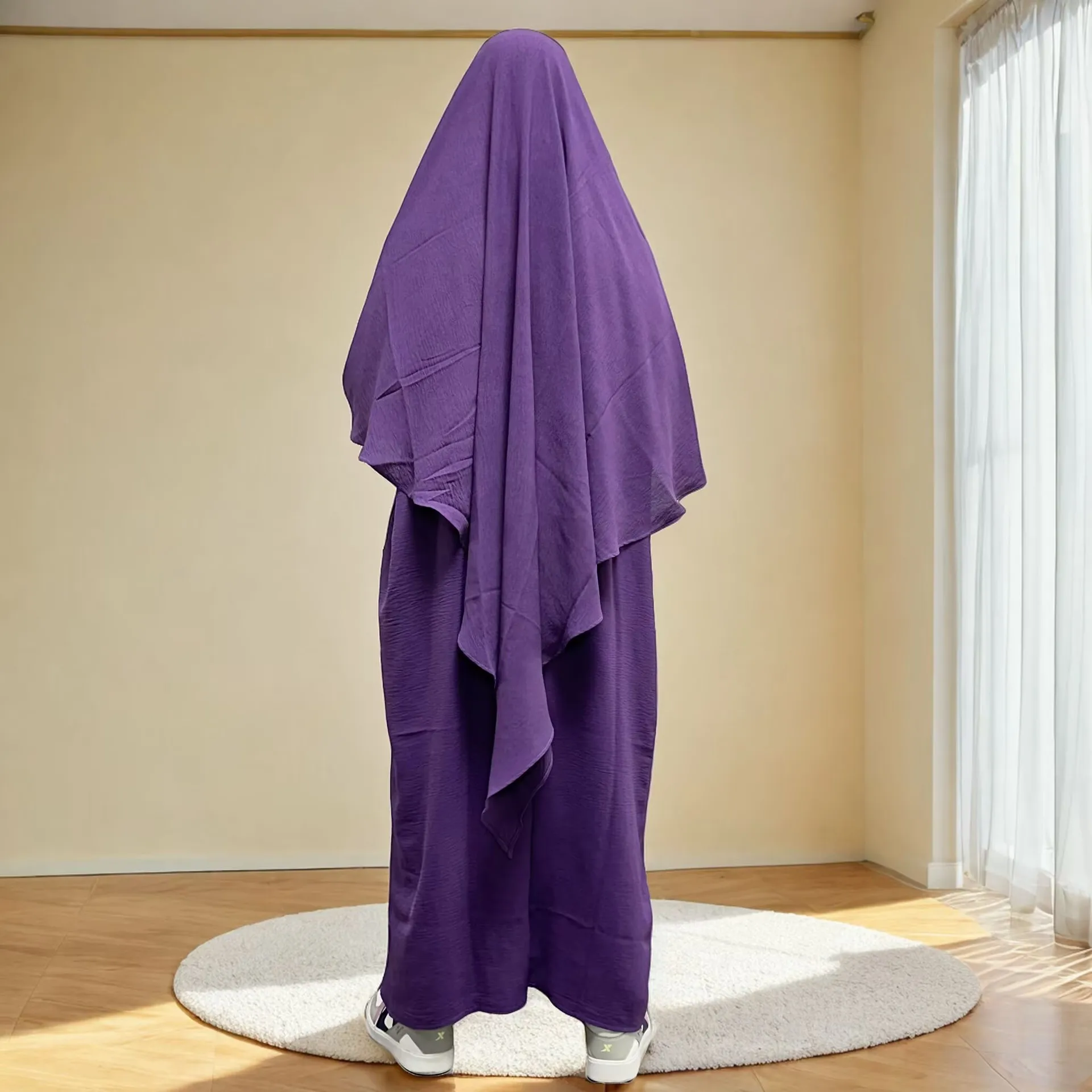 

Eid Djellaba Ramadan Women Muslim Sets Hijab Dress Khimar Jalabiya Hooded Abaya prayer Garment Islam Clothing Niqab Kaftan Robe