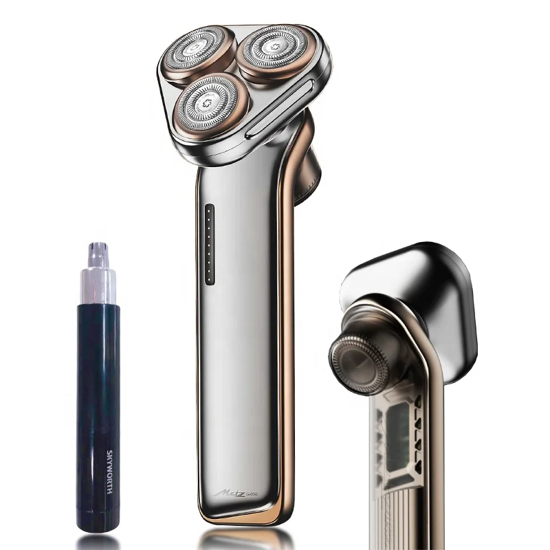 Premium Electric Shaver, Triple Blade 700mAh, Nose Hair Trimmer, Rechargeable, Men's Grooming Kit, Face Body Trimmer